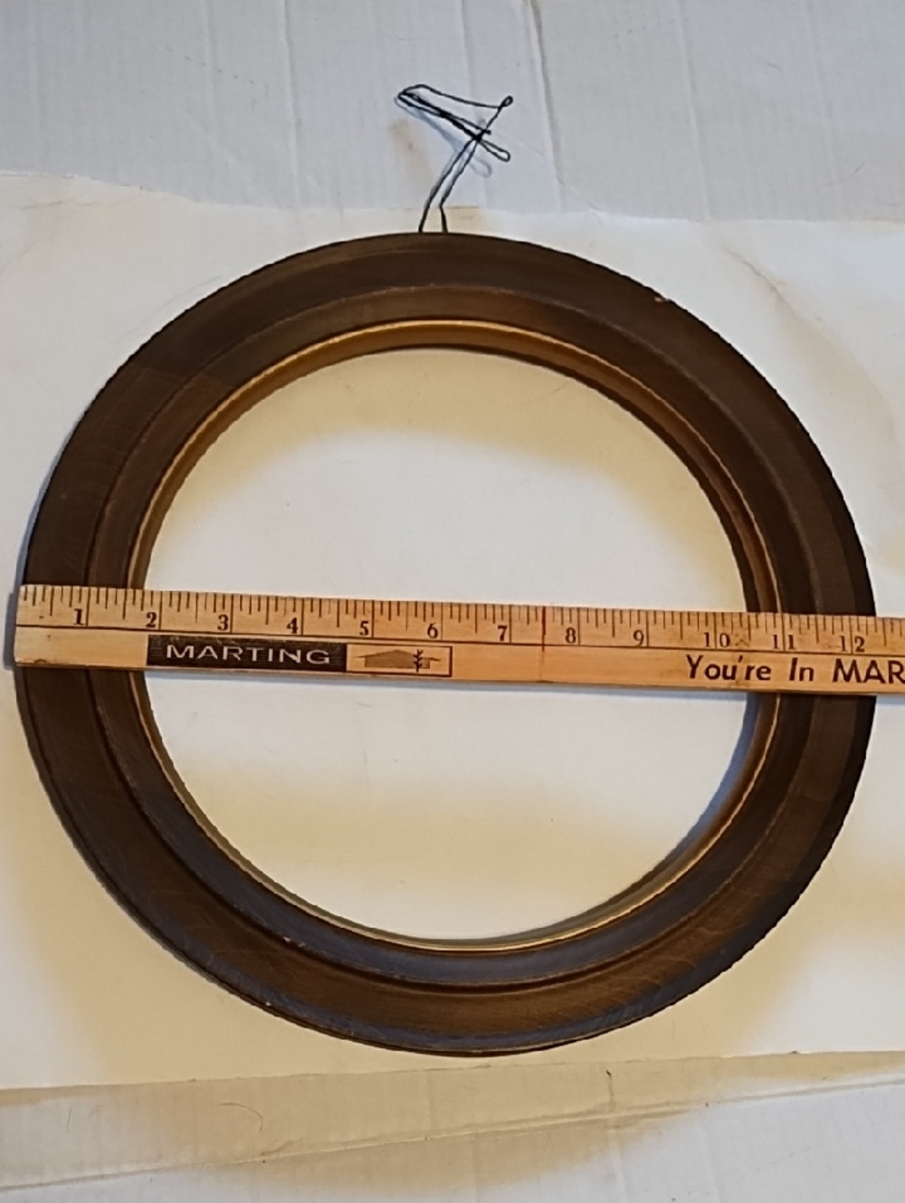 Round Wood Wall Frame - Dark Brown Finish - Picture 2 of 15